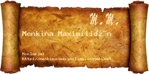 Menkina Maximilián névjegykártya
